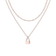 Lock Pendant Layered Necklace for Women – Dainty Double Chain Statement Jewelry - KARMARKA