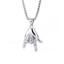 Men'S Individuality Hand Gesture Rock on Titanium Steel Pendant Necklace, Durable Steel Chain Necklaces, Ideal Music-Lover Gift - KARMARKA