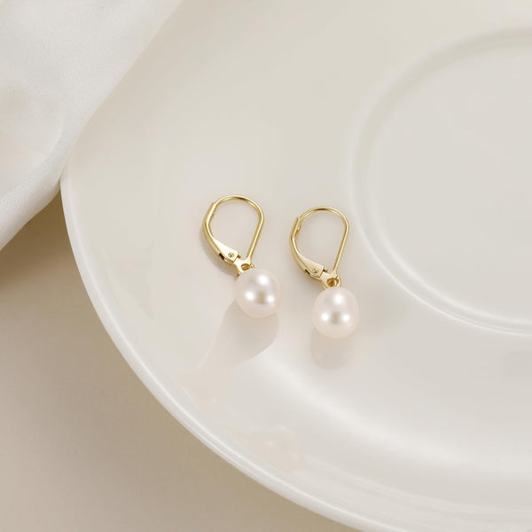 Pearl Earrings for Women 925 Sterling Silver Post Drop Earrings - KARMARKA