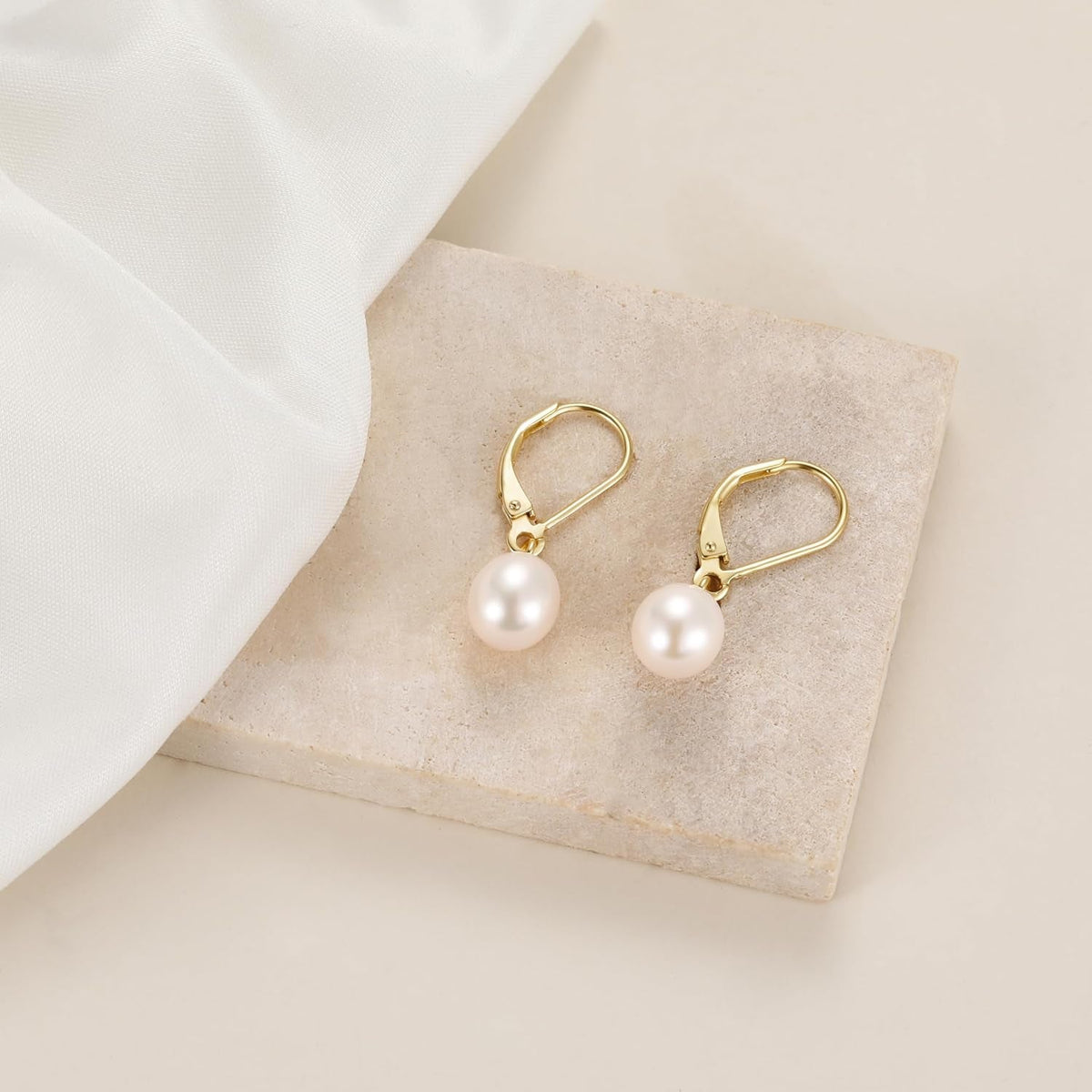Pearl Earrings for Women 925 Sterling Silver Post Drop Earrings - KARMARKA
