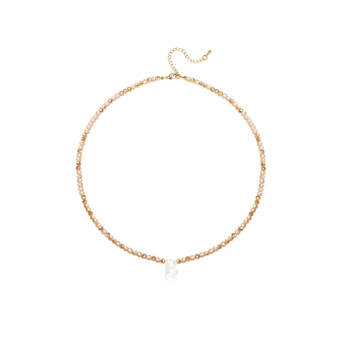 Pendant Necklaces for Women Initial Choker Necklace Beaded Shell Letter Bracelet Trendy Tiny A-Z Simple Jewelry - KARMARKA