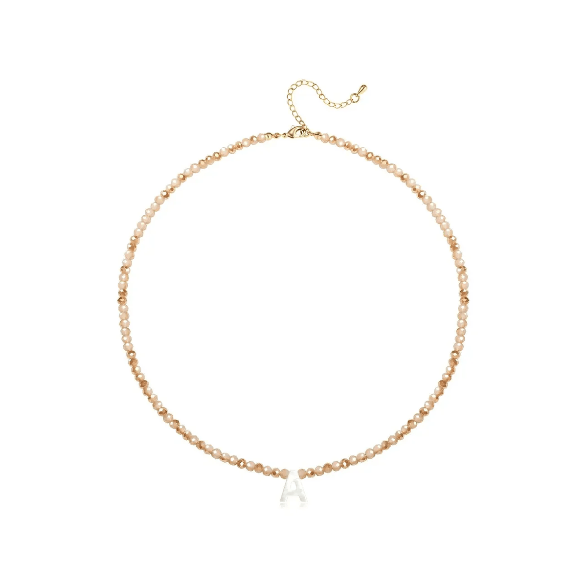 Pendant Necklaces for Women Initial Choker Necklace Beaded Shell Letter Bracelet Trendy Tiny A-Z Simple Jewelry - KARMARKA