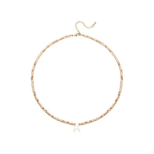 Pendant Necklaces for Women Initial Choker Necklace Beaded Shell Letter Bracelet Trendy Tiny A-Z Simple Jewelry - KARMARKA
