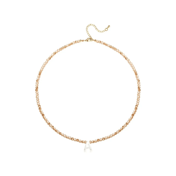 Pendant Necklaces for Women Initial Choker Necklace Beaded Shell Letter Bracelet Trendy Tiny A-Z Simple Jewelry - KARMARKA
