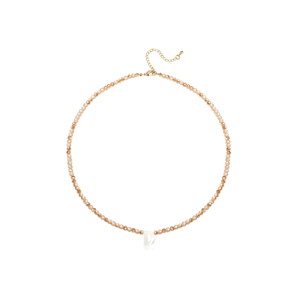 Pendant Necklaces for Women Initial Choker Necklace Beaded Shell Letter Bracelet Trendy Tiny A-Z Simple Jewelry - KARMARKA