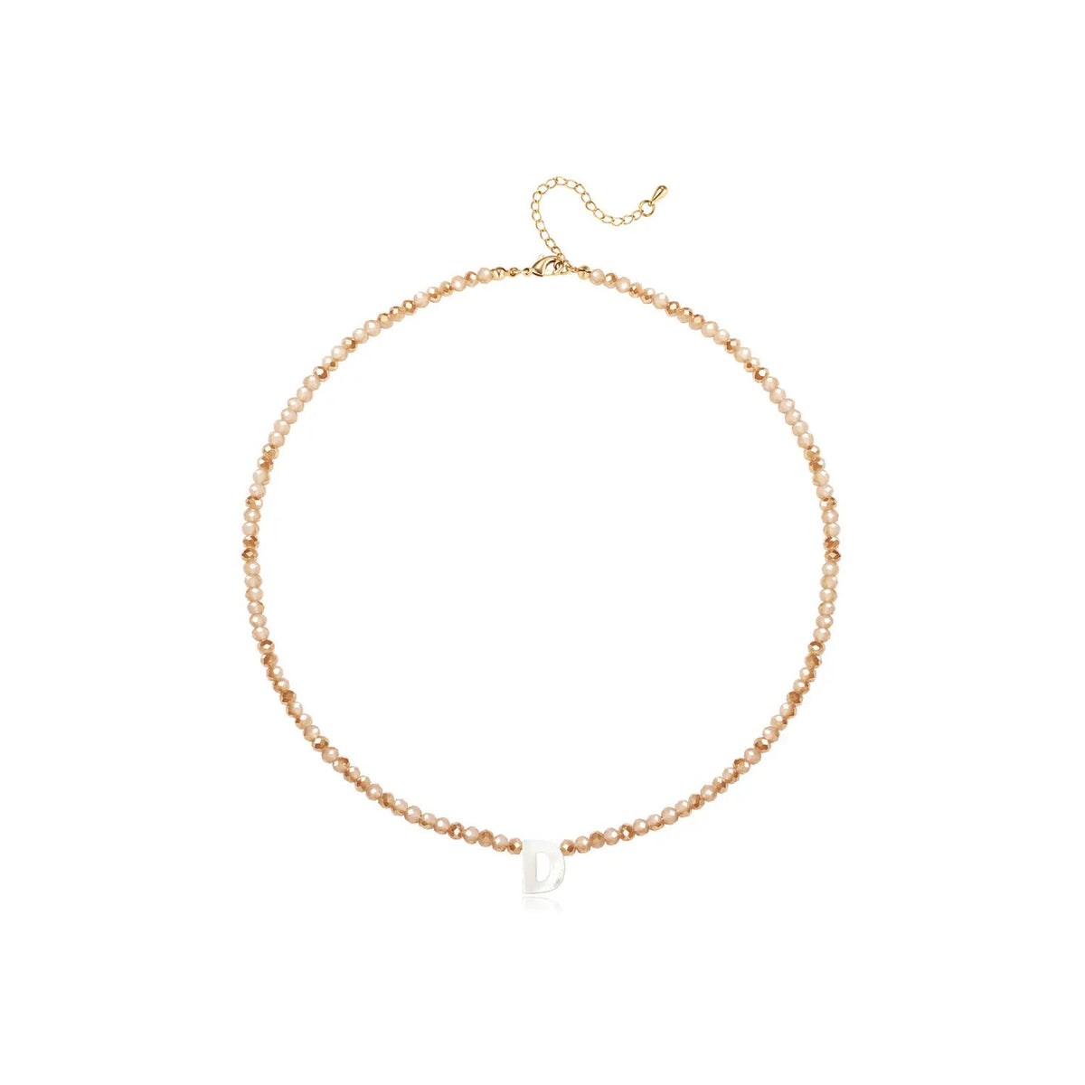 Pendant Necklaces for Women Initial Choker Necklace Beaded Shell Letter Bracelet Trendy Tiny A-Z Simple Jewelry - KARMARKA