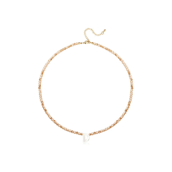 Pendant Necklaces for Women Initial Choker Necklace Beaded Shell Letter Bracelet Trendy Tiny A-Z Simple Jewelry - KARMARKA