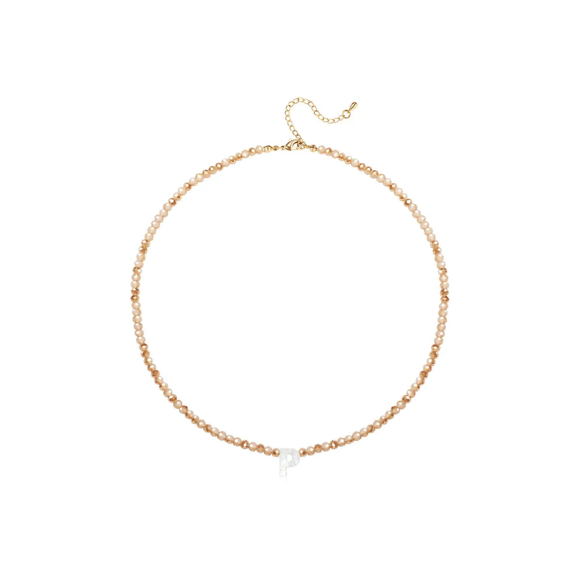 Pendant Necklaces for Women Initial Choker Necklace Beaded Shell Letter Bracelet Trendy Tiny A-Z Simple Jewelry - KARMARKA