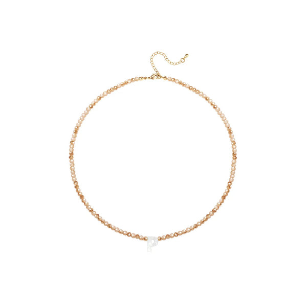Pendant Necklaces for Women Initial Choker Necklace Beaded Shell Letter Bracelet Trendy Tiny A-Z Simple Jewelry - KARMARKA