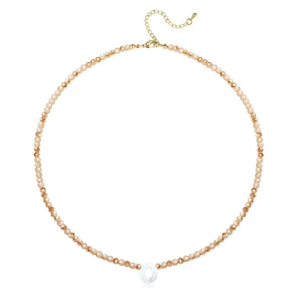 Pendant Necklaces for Women Initial Choker Necklace Beaded Shell Letter Bracelet Trendy Tiny A-Z Simple Jewelry - KARMARKA
