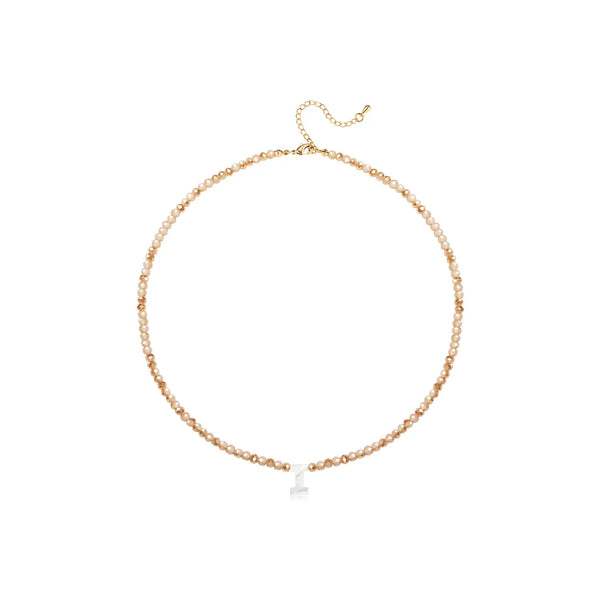 Pendant Necklaces for Women Initial Choker Necklace Beaded Shell Letter Bracelet Trendy Tiny A-Z Simple Jewelry - KARMARKA