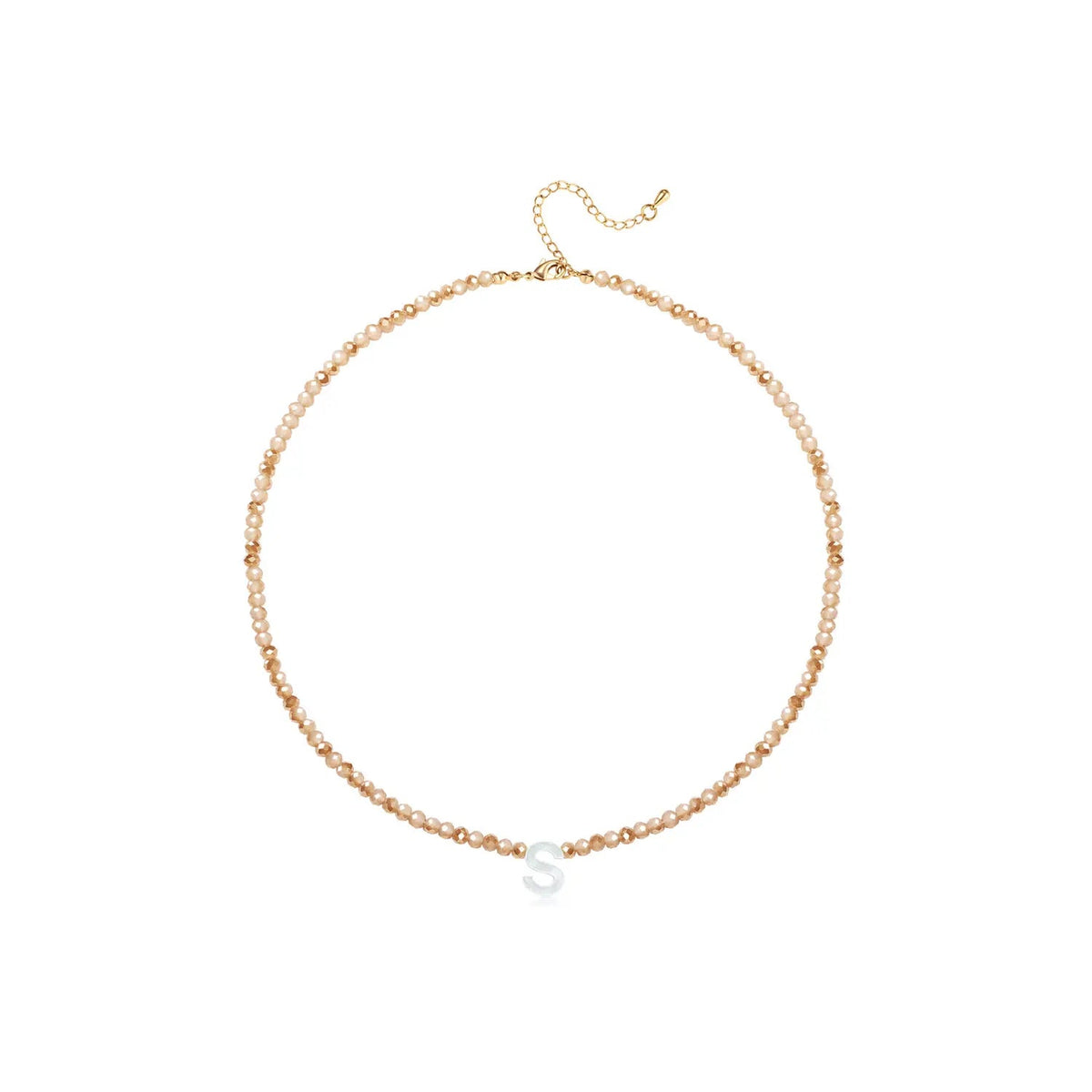 Pendant Necklaces for Women Initial Choker Necklace Beaded Shell Letter Bracelet Trendy Tiny A-Z Simple Jewelry - KARMARKA