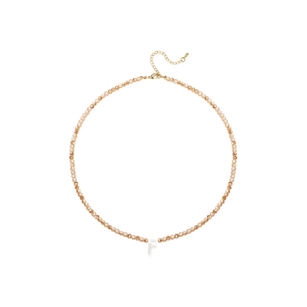 Pendant Necklaces for Women Initial Choker Necklace Beaded Shell Letter Bracelet Trendy Tiny A-Z Simple Jewelry - KARMARKA
