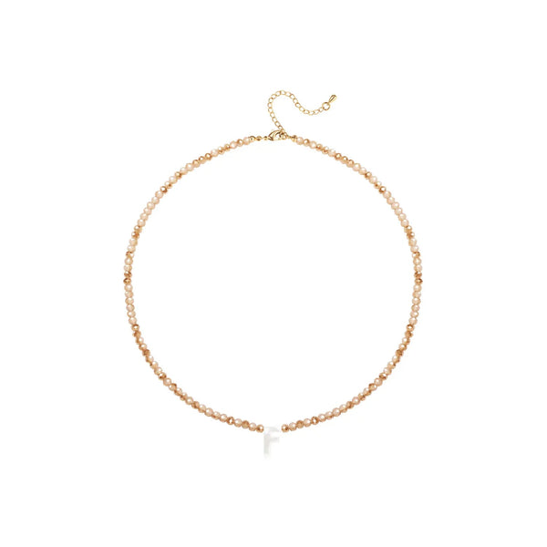 Pendant Necklaces for Women Initial Choker Necklace Beaded Shell Letter Bracelet Trendy Tiny A-Z Simple Jewelry - KARMARKA