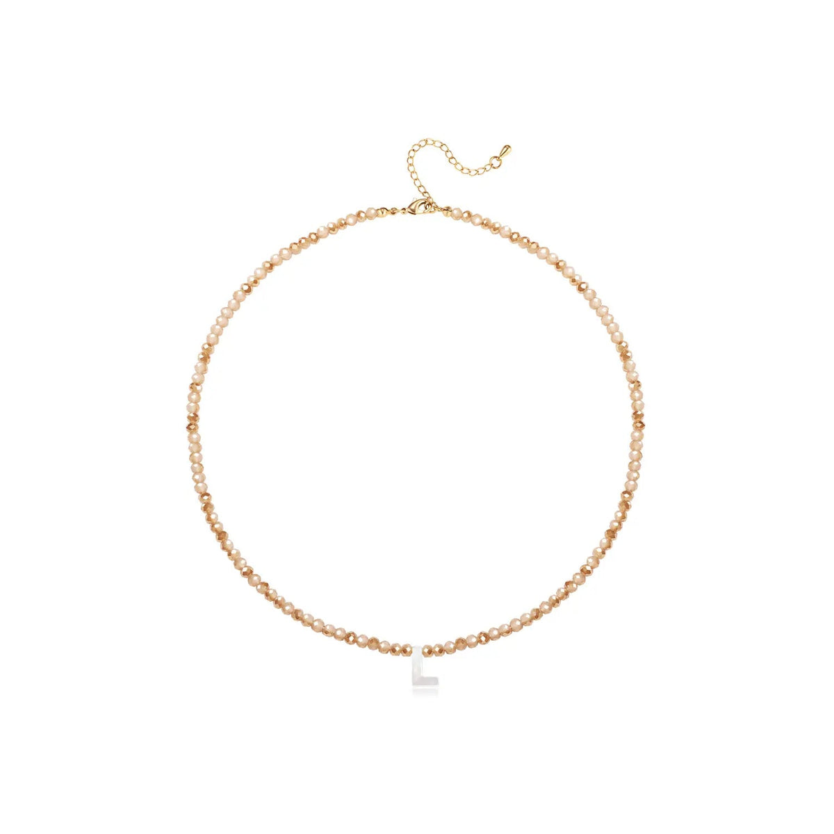 Pendant Necklaces for Women Initial Choker Necklace Beaded Shell Letter Bracelet Trendy Tiny A-Z Simple Jewelry - KARMARKA