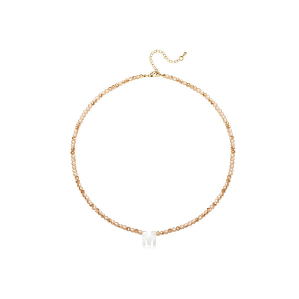 Pendant Necklaces for Women Initial Choker Necklace Beaded Shell Letter Bracelet Trendy Tiny A-Z Simple Jewelry - KARMARKA