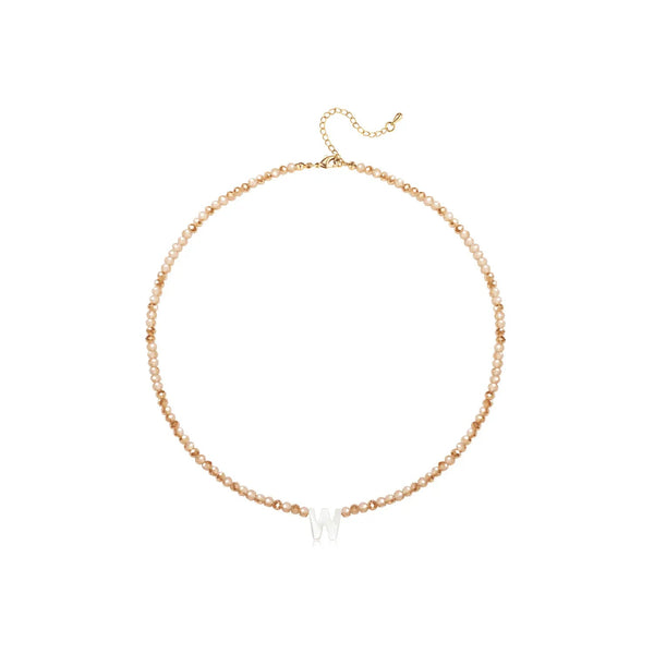 Pendant Necklaces for Women Initial Choker Necklace Beaded Shell Letter Bracelet Trendy Tiny A-Z Simple Jewelry - KARMARKA