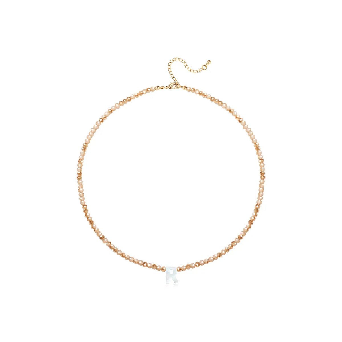 Pendant Necklaces for Women Initial Choker Necklace Beaded Shell Letter Bracelet Trendy Tiny A-Z Simple Jewelry - KARMARKA
