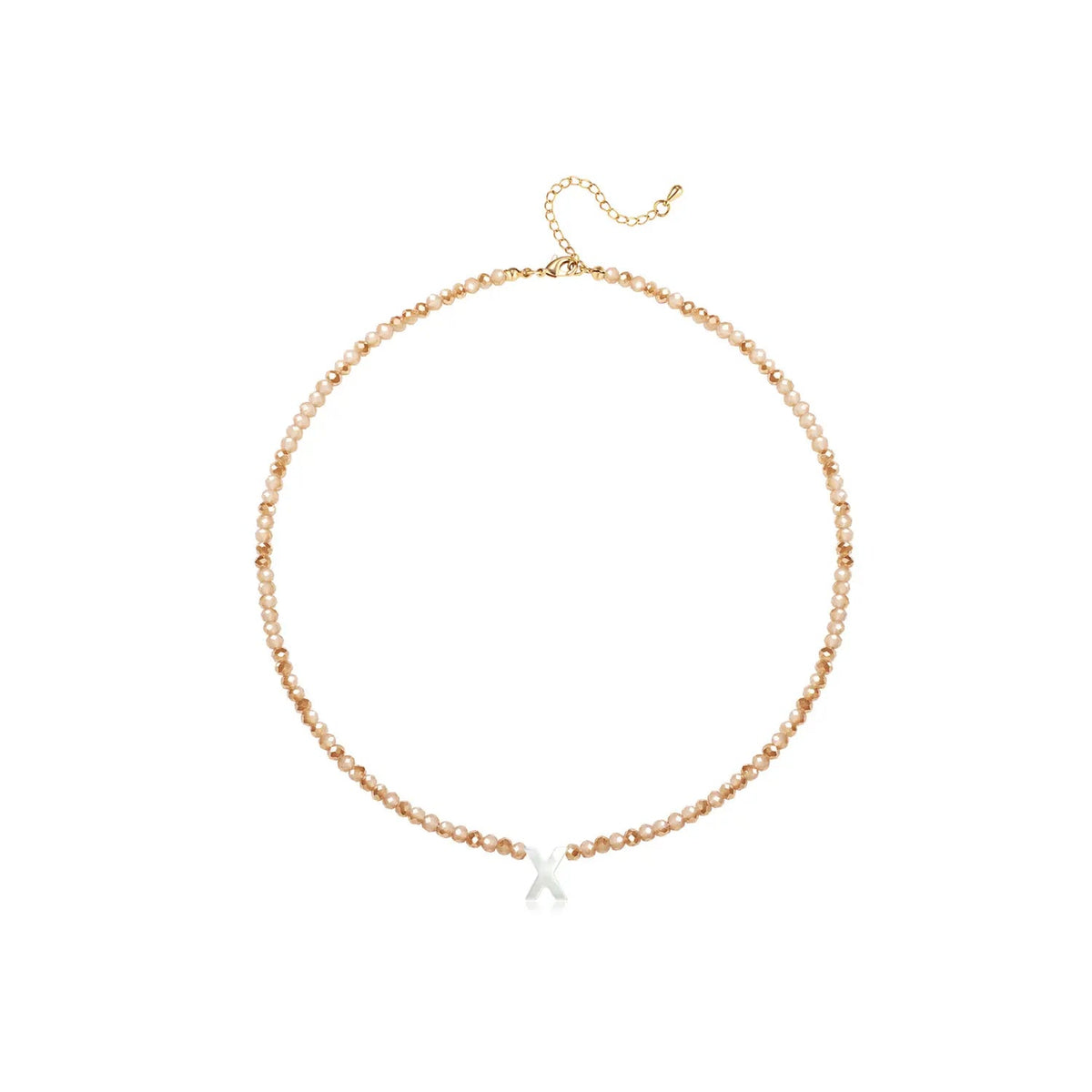 Pendant Necklaces for Women Initial Choker Necklace Beaded Shell Letter Bracelet Trendy Tiny A-Z Simple Jewelry - KARMARKA
