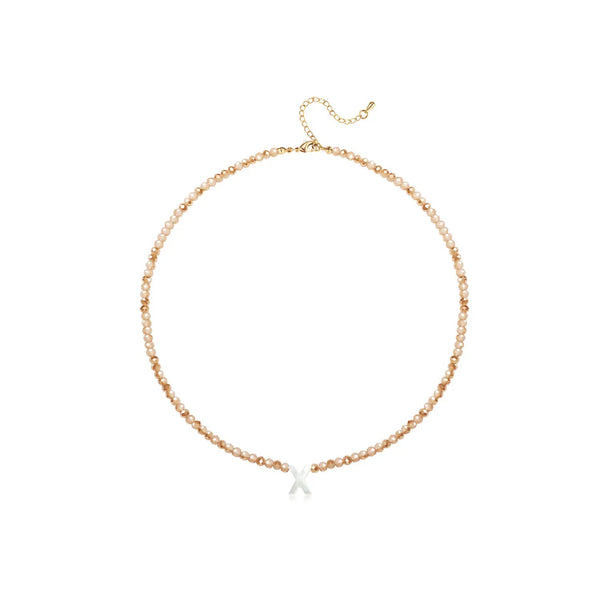 Pendant Necklaces for Women Initial Choker Necklace Beaded Shell Letter Bracelet Trendy Tiny A-Z Simple Jewelry - KARMARKA