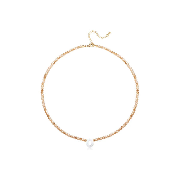 Pendant Necklaces for Women Initial Choker Necklace Beaded Shell Letter Bracelet Trendy Tiny A-Z Simple Jewelry - KARMARKA