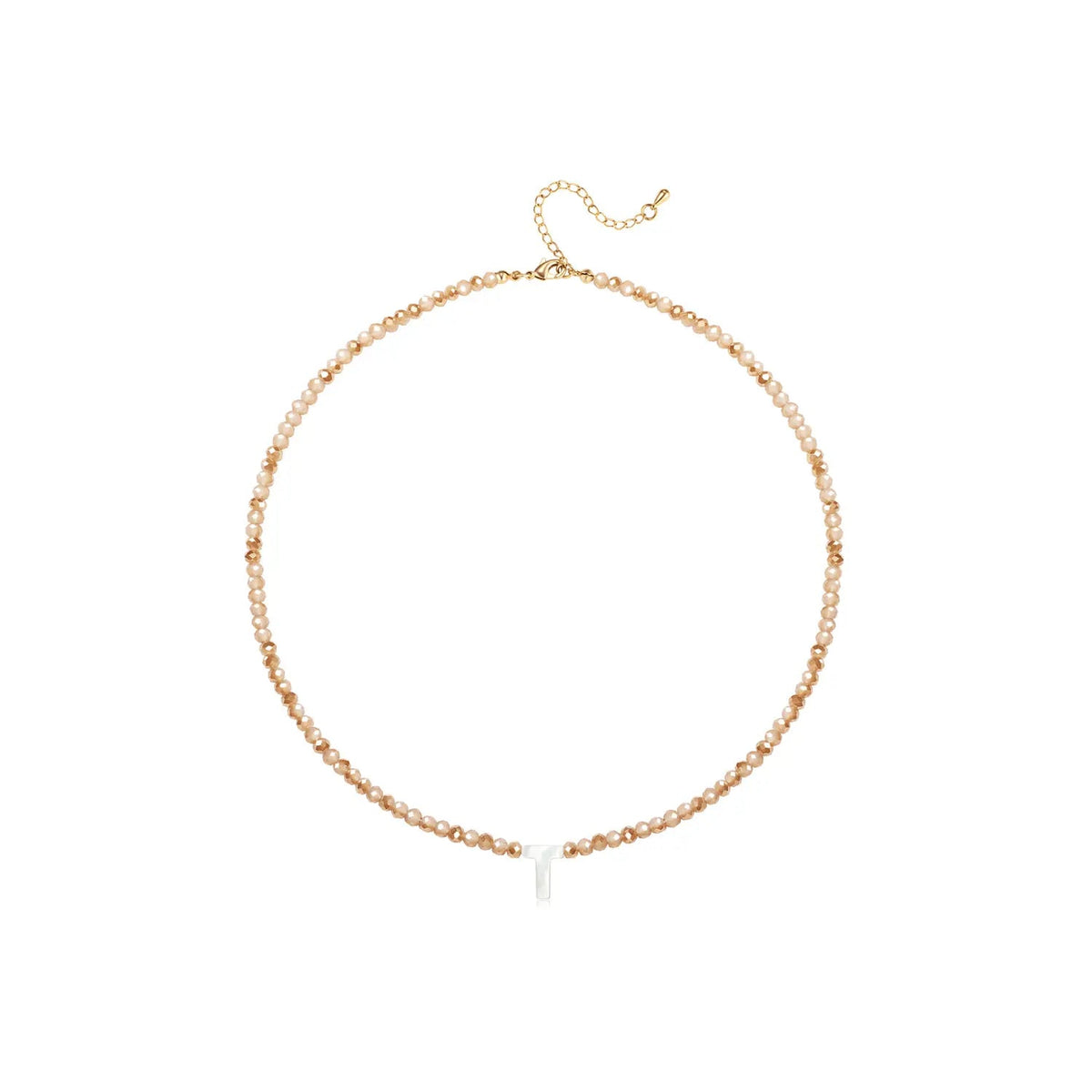 Pendant Necklaces for Women Initial Choker Necklace Beaded Shell Letter Bracelet Trendy Tiny A-Z Simple Jewelry - KARMARKA