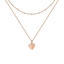 Rose Gold-Tone Heart Layered Necklace for Women – Dainty Double Chain Pendant Jewelry - KARMARKA