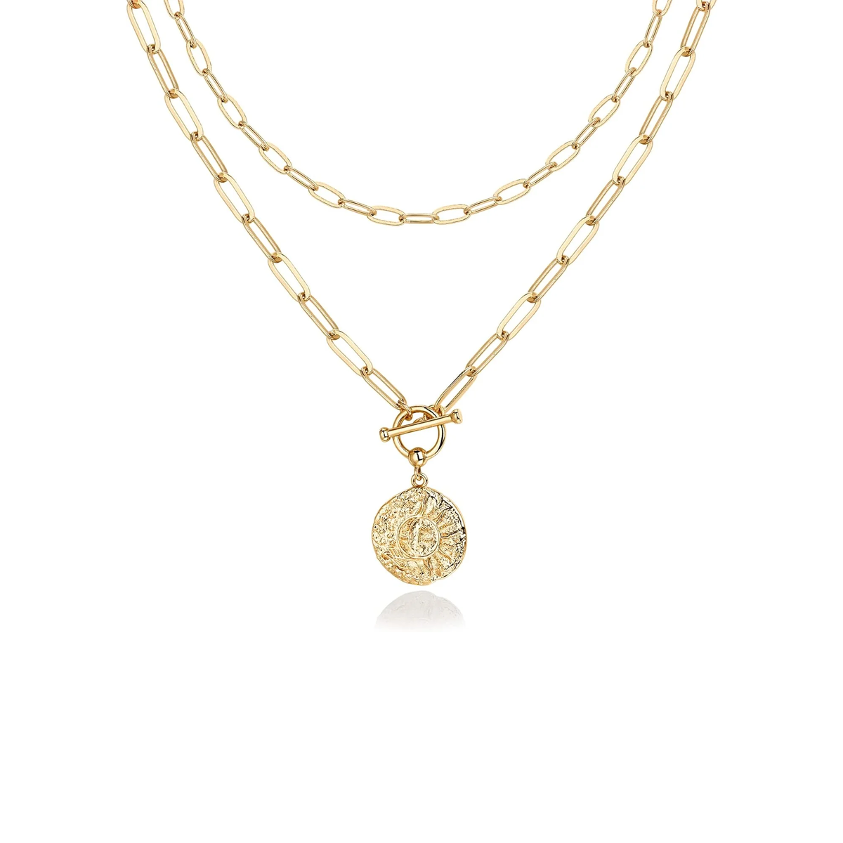 Vintage-Inspired Gold Medallion Necklace Main image