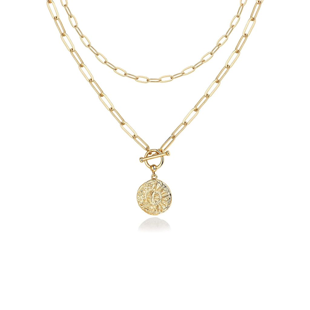 Vintage-Inspired Gold Medallion Necklace