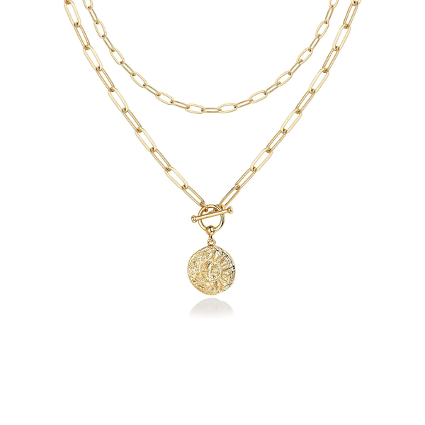 Vintage-Inspired Gold Medallion Necklace