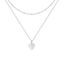 Silver-Tone Heart Layered Necklace for Women – Dainty Double Chain Pendant Jewelry - KARMARKA