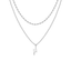 Silver-Tone Lightning Bolt Layered Necklace for Women – Dainty Double Chain Pendant Jewelry - KARMARKA