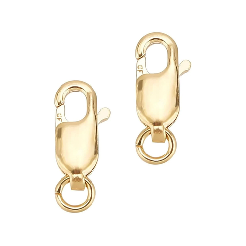 5-Piece 14K Gold Filled Rectangle Lobster Clasps – 14mm Italian Spring-Loaded Jewelry Clasps