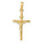 14K Yellow Gold Stick Style Crucifix Pendant