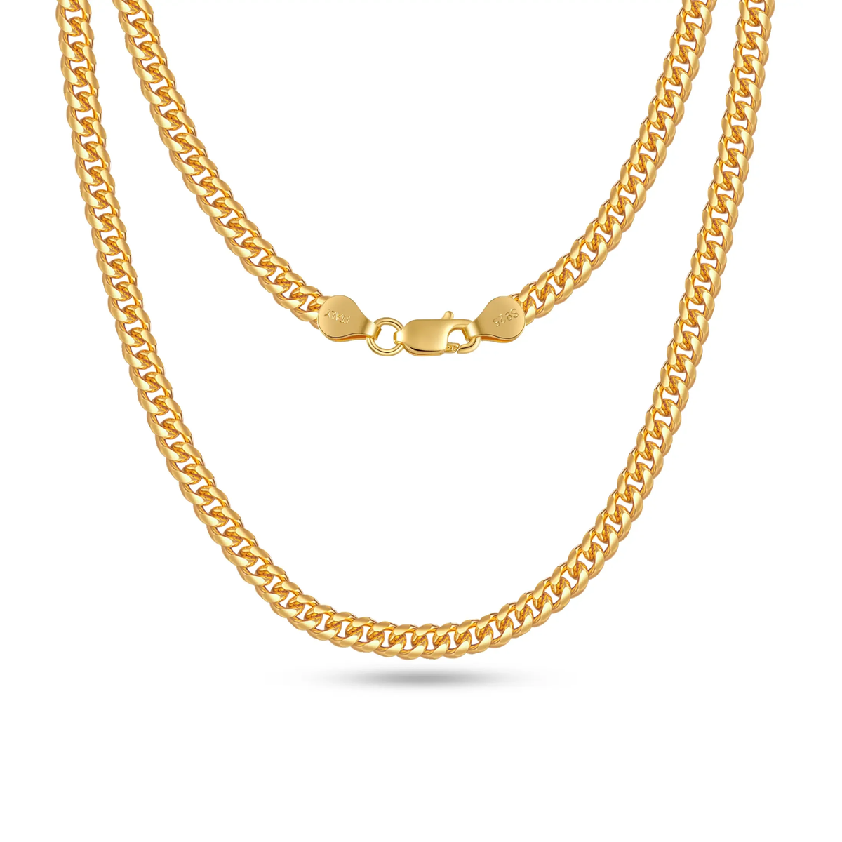 14K Golden Plated Clasp 3/5/6MM Cuban Link Chain Necklace for Men Women Diamond Cut 16/18/20/22/24/26/28/30 Inches Accessories Women Cuban Link