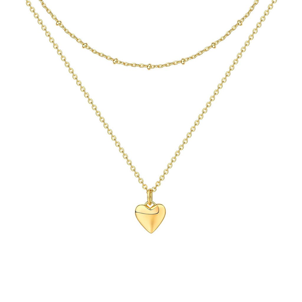 14K Gold Plated Layering Necklace for Women – Cute Motif Pendant Dainty Jewelry