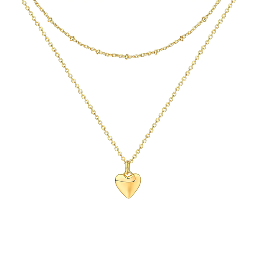 14K Gold Plated Layering Necklace for Women – Cute Motif Pendant Dainty Jewelry