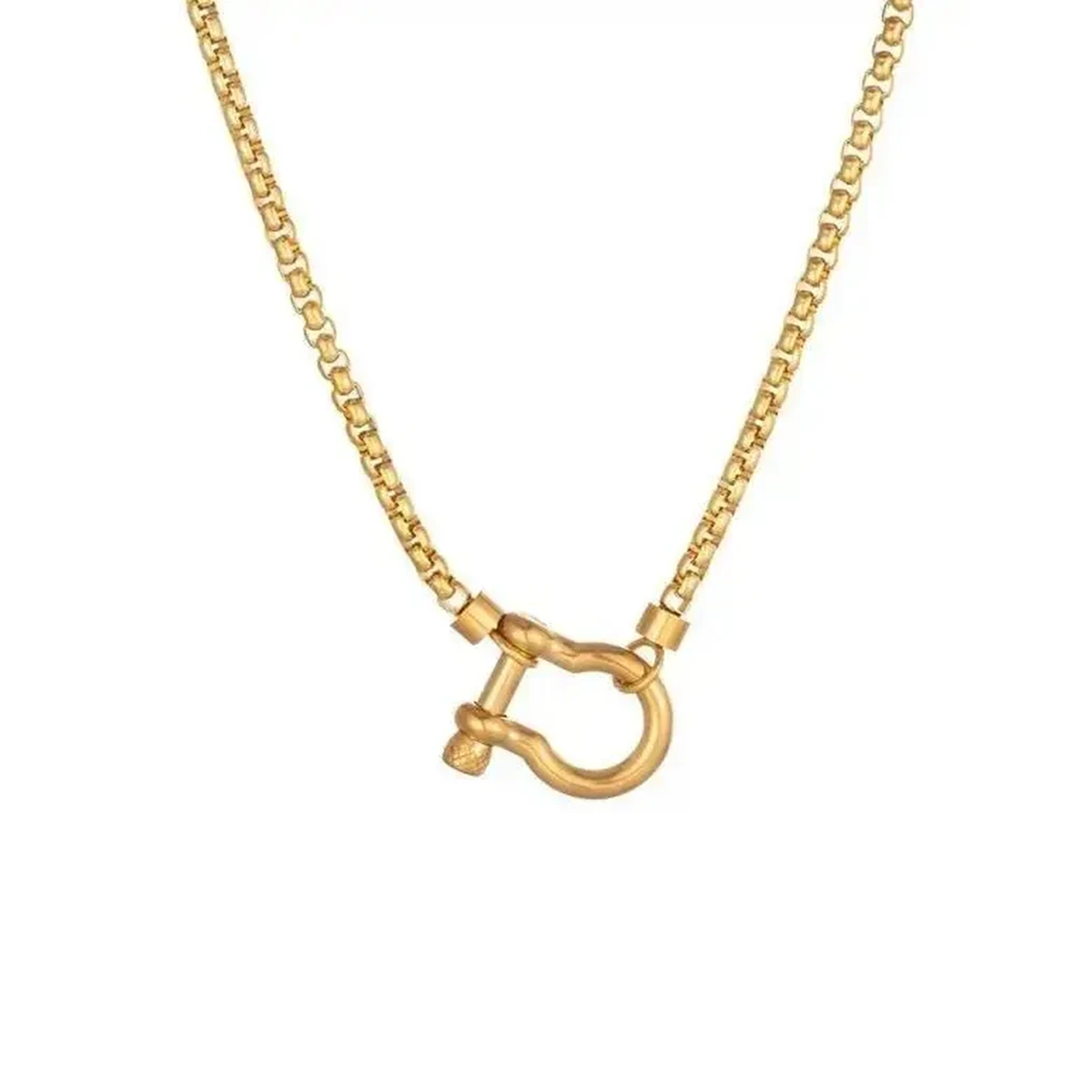 Dual-Tone Gold Steel Chunky Chain Necklace – Waterproof, Non-Tarnish, Unisex Main image