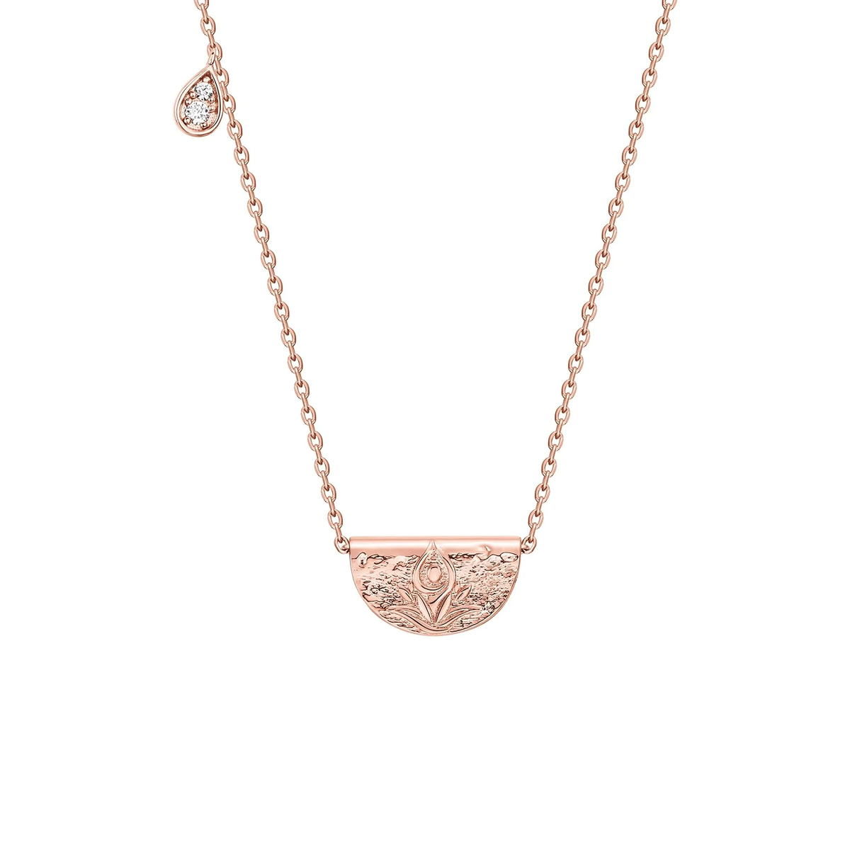 14K Gold Plated Engraved Coin Pendant Necklaces for Women Main image