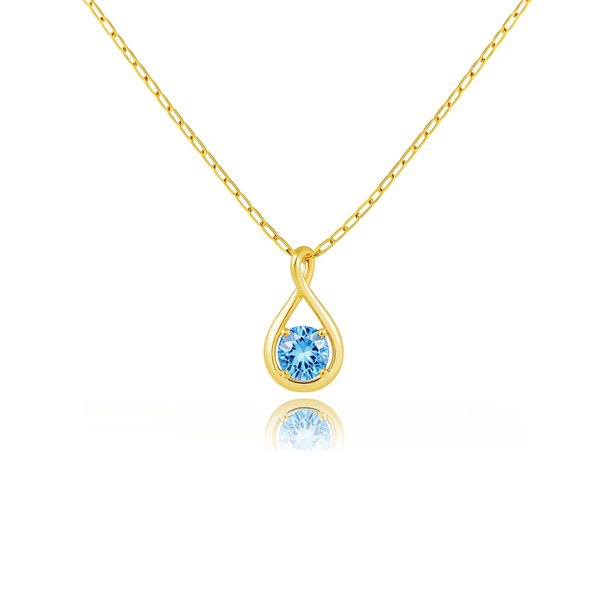 Sterling Silver Birthstone Infinity Necklace – Dainty Diamond Pendant for Women - KARMARKA