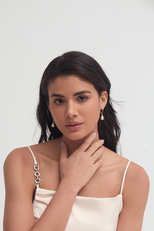 Teardrop Dangle Leverback Earrings for Women 14K Gold Plated 925 Sterling Silver Post Waterdrop Dangle Drop Hoop Earrings Hyoallergenic Tear Drop Dangle Earrings Jewelry Gifts - KARMARKA