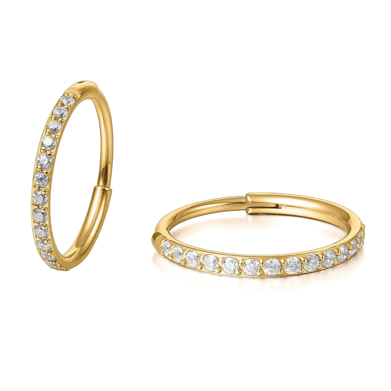 Titanium Slim Huggie Hoop Earrings, Hypoallergenic - KARMARKA