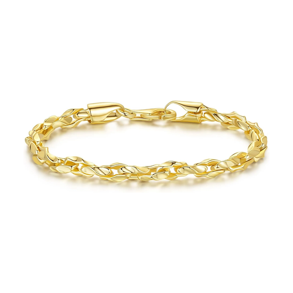 Gold Bracelets for Women 14K Gold Bracelet Dainty Bracelets for Womens Braided Chain Bracelet for Women Men 6.5/7/7.5/8/9In