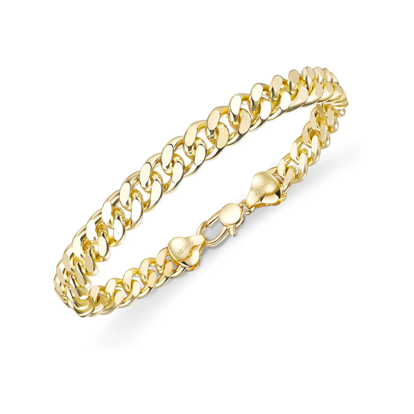 8Mm 14K Gold Cuban Chain Bracelet Miami for Men (7.5/8/8.5In)