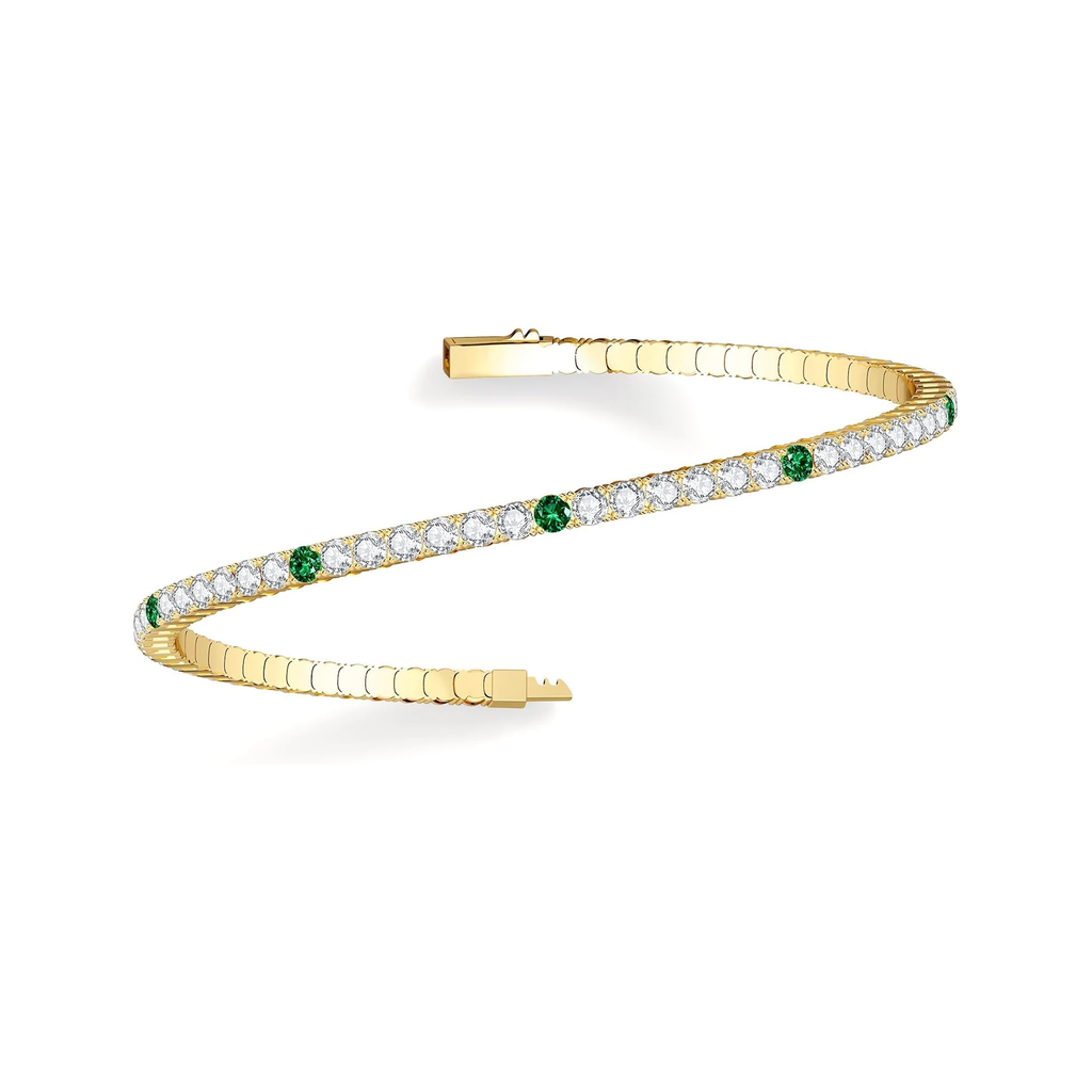 Tennis Bracelets for Women Non Tarnish, Flexible Gold Bangle Bracelets