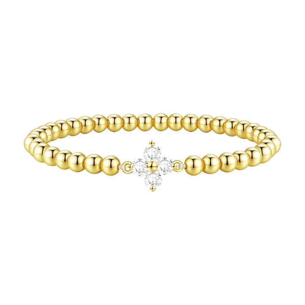 Birthstone Gold Bracelets for Women Trendy Clover Charm Bracelets
