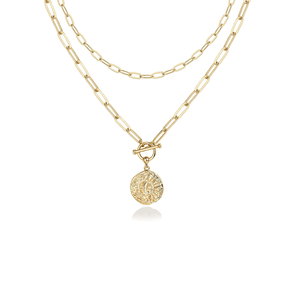 Vintage-Inspired Gold Medallion Necklace - KARMARKA