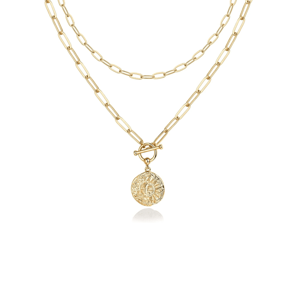 Vintage-Inspired Gold Medallion Necklace - KARMARKA