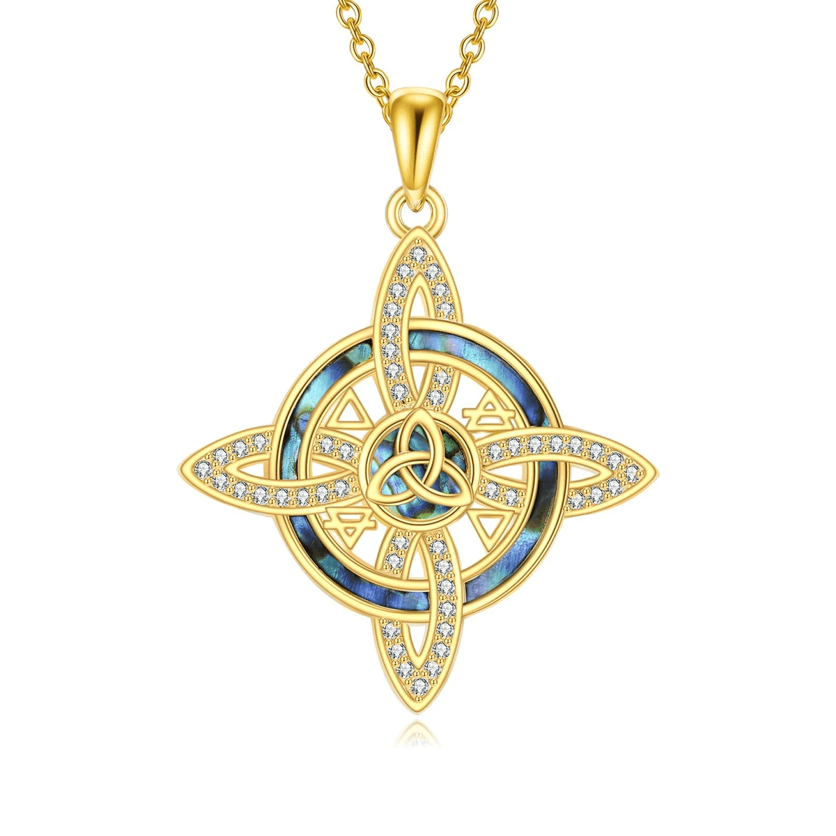 Witches Knot Necklace S925 Sterling Silver Nudo De Bruja Witch Knot Pendant Necklaces Triquetra Protection Jewelry Gifts for Women - KARMARKA
