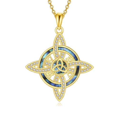 Witches Knot Necklace S925 Sterling Silver Nudo De Bruja Witch Knot Pendant Necklaces Triquetra Protection Jewelry Gifts for Women - KARMARKA